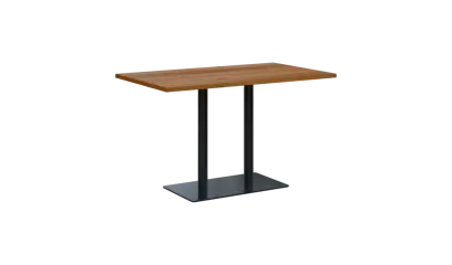 RGT 52 stůl hranatý, noha trubková, černá, deska 25 mm, široký 1200 mm, ořech světlý